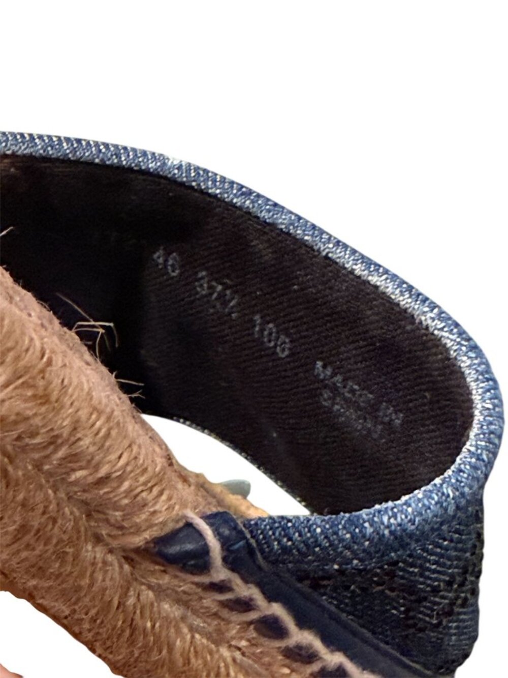 Gucci Pilar GG Denim Espadrille Slides Blue Canvas Jute Sandals EU 37.5 US 7.5 - Picture 9 of 10